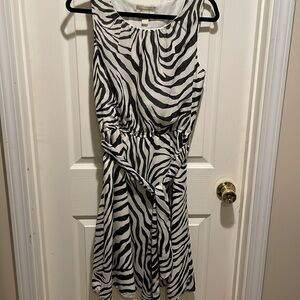 Banana Republic zebra sleeveless midi dress